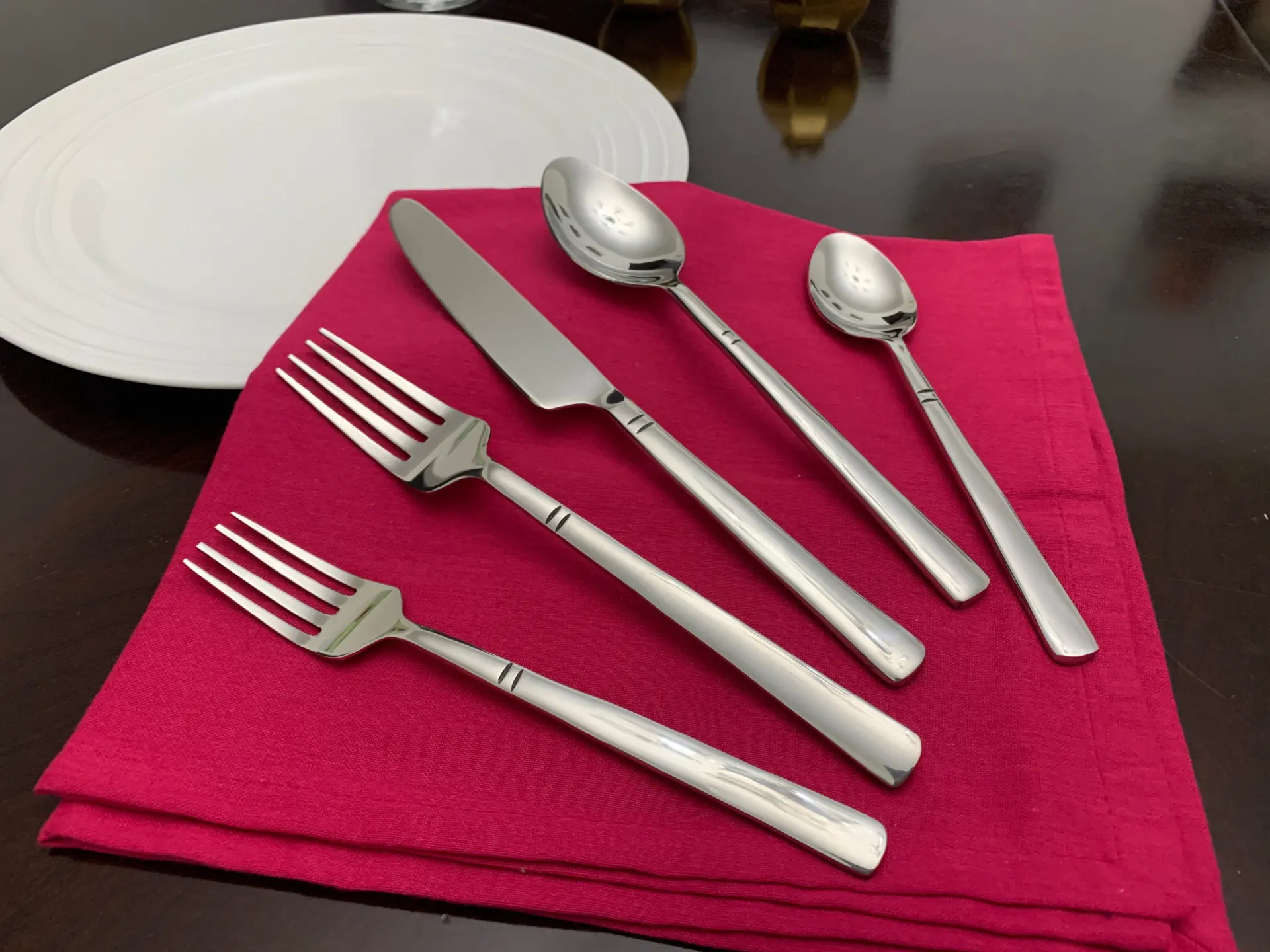 Modern Flatware set of 20 Pieces Silver Stainless Steel - All Things ...