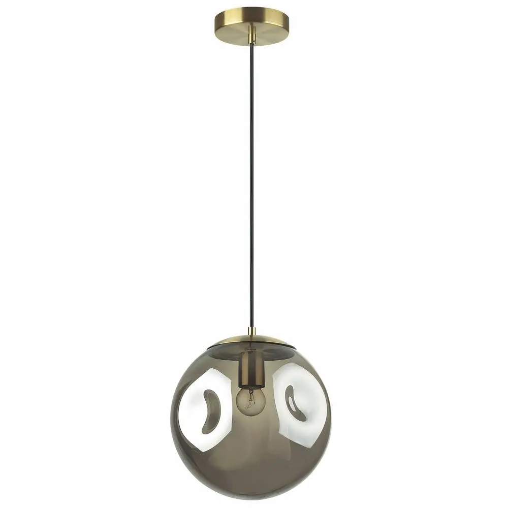 1Lt Incandescent Pendant, AGB, Smoke Glass – All Things Home Design